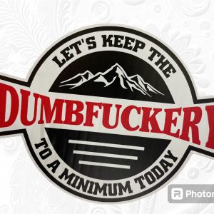 KEEP THE DUMBFUCKERY TO A MINIMUM STICKERS by KILLER GRAFFIX RATROD HOTROD FORD GM RACECAR