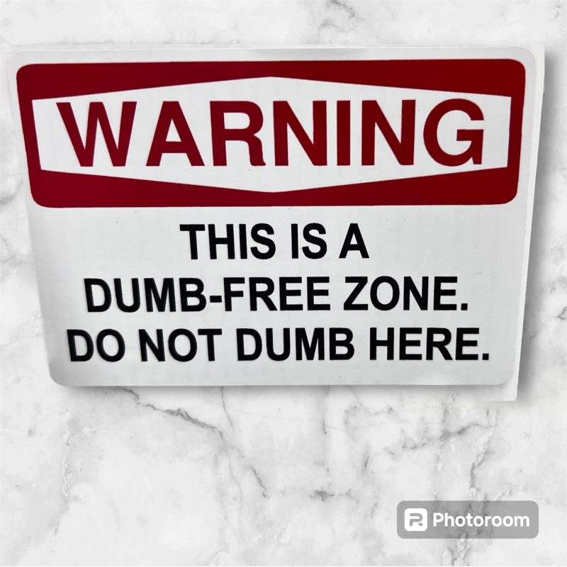 DUMB FREE ZONE STICKERS by KILLER GRAFFIX RATROD HOTROD FORD GM RACECAR